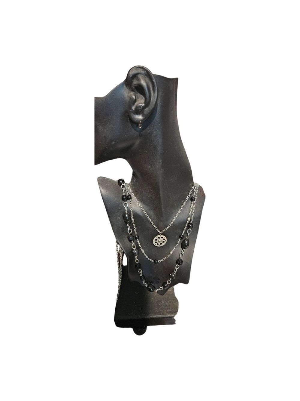 Black and Silver Necklace One Size - Picture 5 of 7